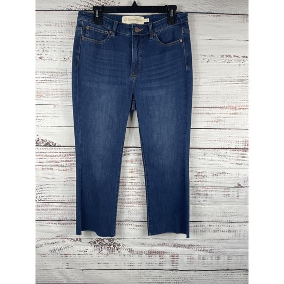 Soft Surroundings Denim - Soft Surroundings Jeans Womens 8P Blue High Rise Straight Ankle Stretch Denim